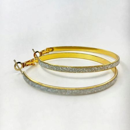 Серьги GILMEEVA Серьги-кольца с шиммером стопорные кольца для ударных ключей dazzleex 10 шт