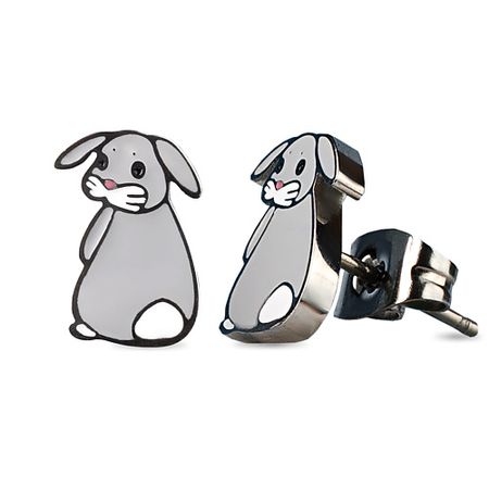 Серьги CAROMIC Серьги бижутерия гвоздики пусеты Кролик