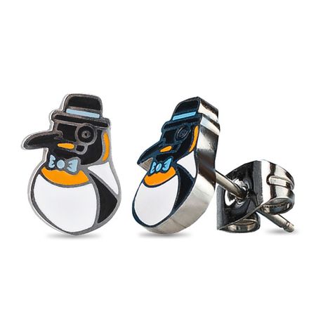 Серьги CAROMIC Серьги бижутерия гвоздики пусеты Пингвин