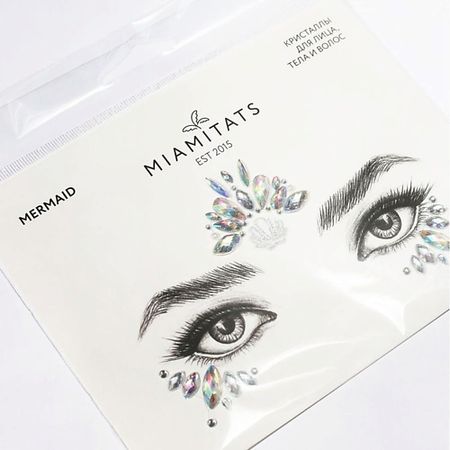 Наклейки для лица MIAMITATS Кристаллы на клейком слое для лица Mermaid (стразы)