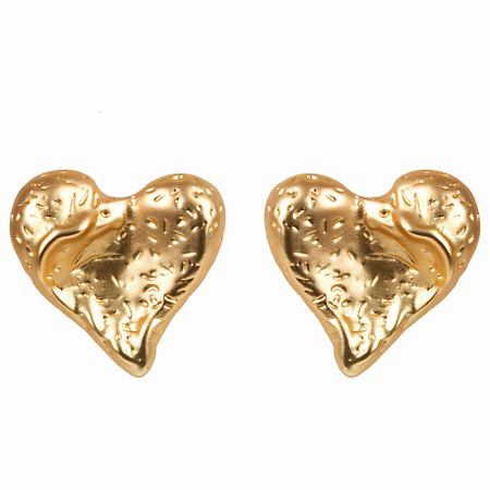 Серьги LUKKY Серёжки Золотые сердца ручных вееров из бамбука в форме сердца 12 шт