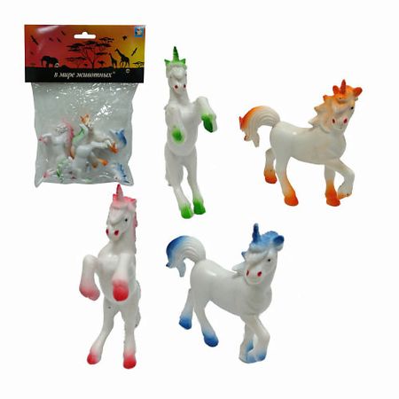 Игровой набор 1TOY Игровой набор В мире Животных Единороги миниатюрные резиновые единороги для декора