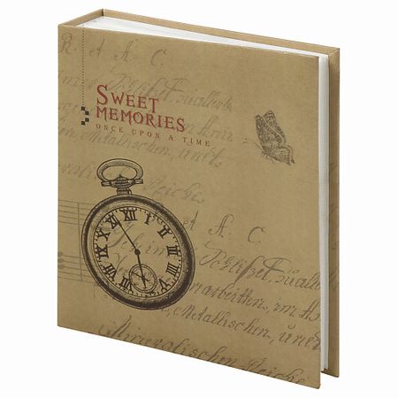 Фотоальбом BRAUBERG Фотоальбом Часы, крафт на 200 фото 10х15 см 100 шт белые крафт пакеты с боковыми карманами leotrusting
