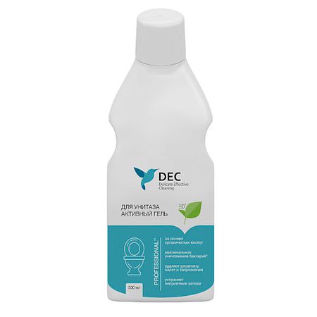 Чистящее средство для туалета DEC Активный гель для чистки унитазов с антибактериальным эффектом (0,5 л) таблетки prosept tab dz хлорные с антибактериальным эффектом 1кг