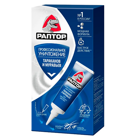 Клей РАПТОР Гель от резистентных тараканов и муравьев