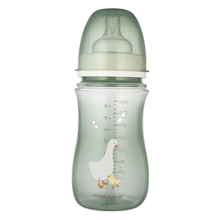 Бутылочка для детей CANPOL BABIES Бутылочка для кормления GOOSE, широкое горлышко курносики бутылочка 250 мл 11130 силикон соска