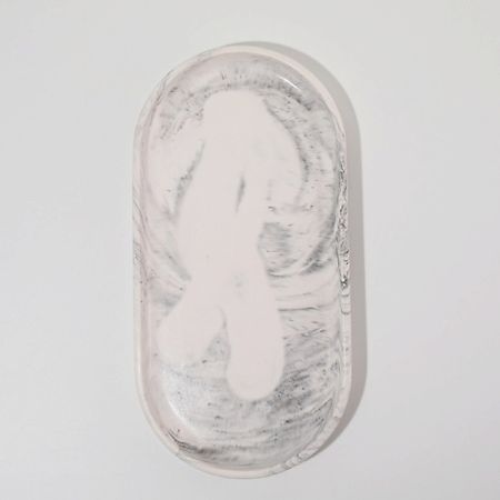 Поднос ЛЬНЯНКА HOME Поднос овальный из архитектурного бетона