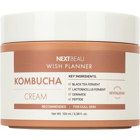 Крем для лица NEXTBEAU Крем для лица с комбучей, пробиотиками и гиалуроновой кислотой Wish Planner moterm weeks elite planner cover из