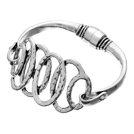 Браслет UVI JEWELLERY Браслет серебристый с чернением Овалы на магнитном замке