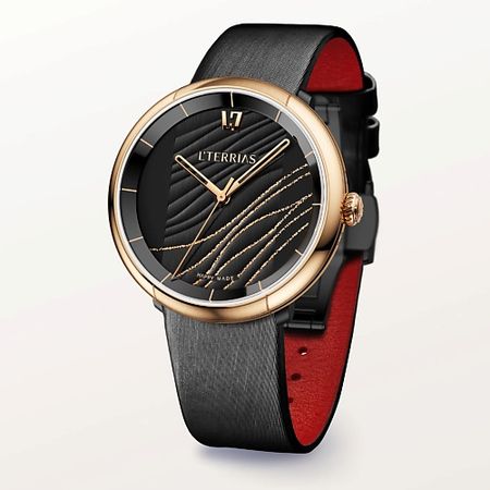 Часы L'TERRIAS Женские часы со швейцарским механизмом на сатиновом ремешке