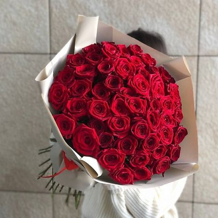 Букет живых цветов ЦВЕТОЧНЫЙ БАР LOFТ 51 красная роза