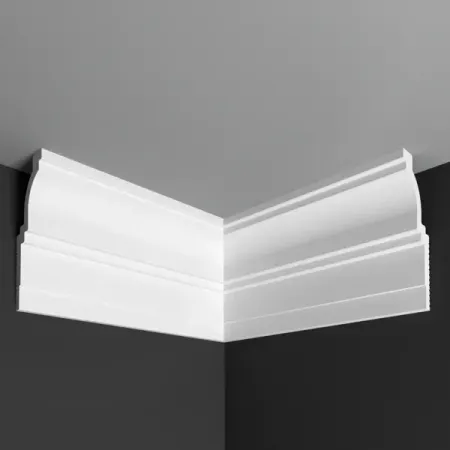 Угол внутренний для плинтуса пенополистирол Де-Багет П 20 100/40 белый 40x100 мм этикеток хрупкое обращаться осторожно 100 шт