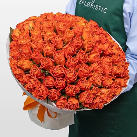 Букет живых цветов STUDIO FLORISTIC Букет оранжевых Роз Кения 40 см 101 шт «Феникс» памятная монета дракон феникс