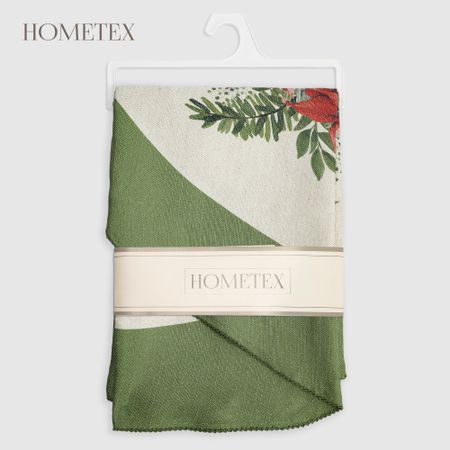 Скатерть Hometex пуансетия хлопок/лен d160 см