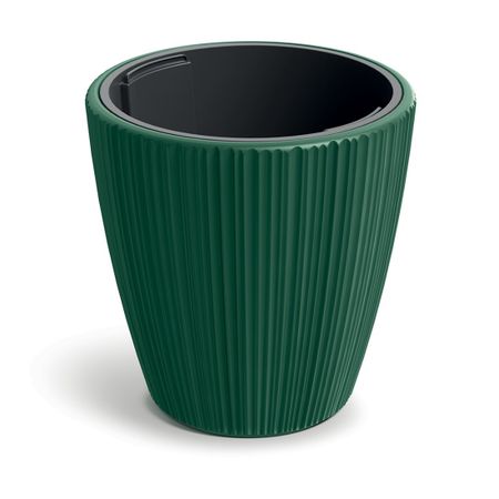 Кашпо Prosperplast Oro d30 h30 см зеленый с вкладышем