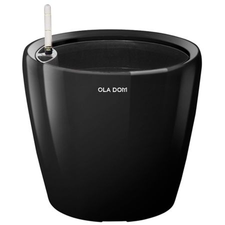 Кашпо круглое Ola Dom Deluxe 49х46 см черное с автополивом
