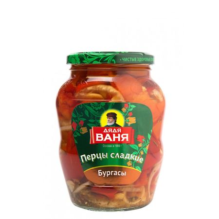 Перцы сладкие Бургасы Дядя Ваня стеклянная банка, 680 г
