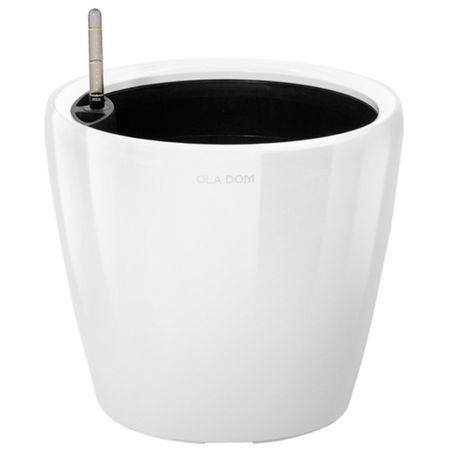 Кашпо круглое Ola Dom Deluxe 49х46 см белое с автополивом