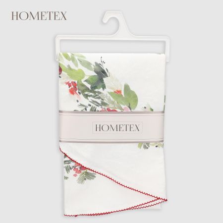 Скатерть Hometex зимние ягоды хлопок/полиэстер d160 см искусственные очные тычинки полиэстер ягоды 36 шт