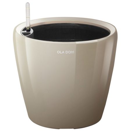 Кашпо круглое Ola Dom Deluxe 49х46 см мокко с автополивом кашпо для ов ola dom loft 28 л мокко