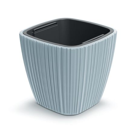 Кашпо квадратное Prosperplast Oro 29х29 h27 см светло-серый с вкладышем