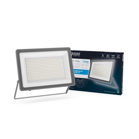 Прожектор Gauss Qplus 150W 15750lm 6500K 175-265V IP65 графитовый LED