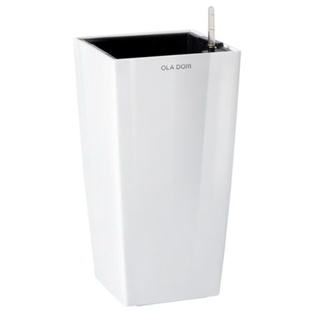 Кашпо квадратное Ola Dom Deluxe Long 50х95 см белое с автополивом кашпо флориан белое d250мм 11л с автополивом