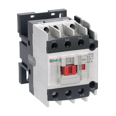 Контактор модульный Dekraft КМ-103 220 В 25 А тип AC 1НО+1НЗ (22118DEK)