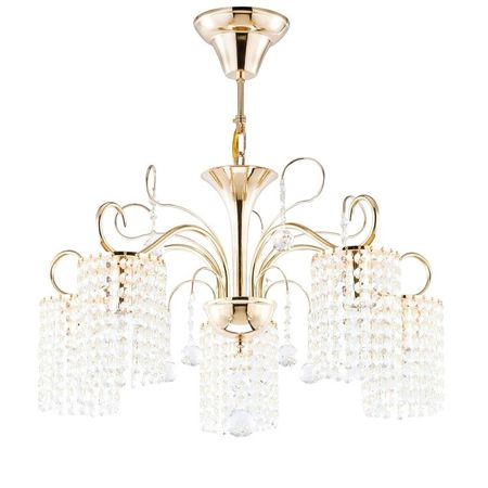 Люстра подвесная Freya Leona E14 200 Вт 13,33 кв.м (FR1127-PL-05-G) трансформатор освещения nefbenli dr 8 24 вт 2 для двух ных светильников