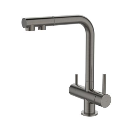 Смеситель для кухни Iddis Umbra графит с высоким изливом с подключением к фильтру однорычажный (UMBGMPFi05)