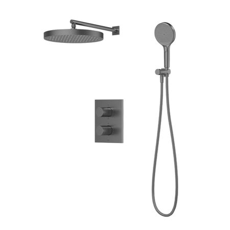 Душевая система Iddis Duna встраиваемая с верхним душем с лейкой графит матовый (DUNGM0Ti67) термостатический картридж для душа латунный