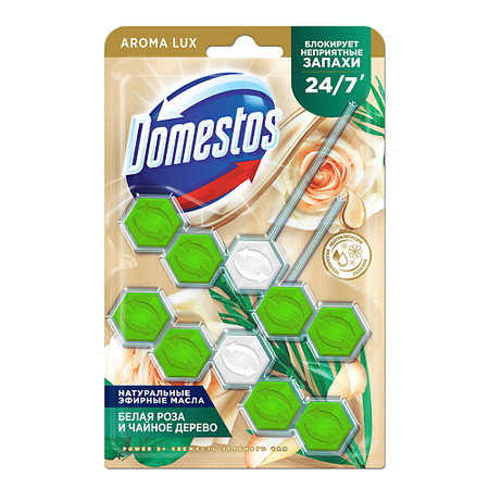 Подвесной блок для унитаза DOMESTOS Блок для очищения унитаза  POWER 5 ЗЕЛЁНЫЙ ЧАЙ Дуо горошек зелёный bonduelle нежный 400 г