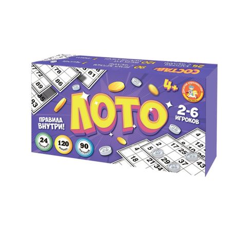 Игра настольная Десятое королевство Лото с пластиковыми жетонами именные карточки для свадьбы 10 шт