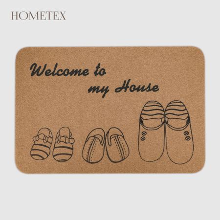 Коврик придверный Hometex бежевый с рисунком 60x90 см