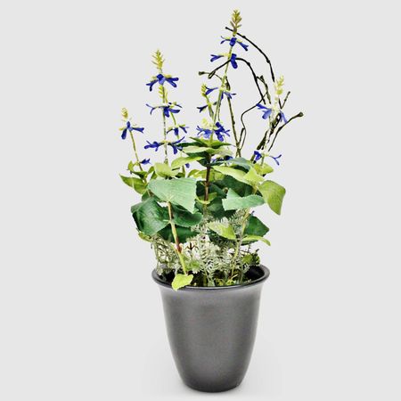 Цветы искусственные Конэко-О в горшке голубой 37 см
