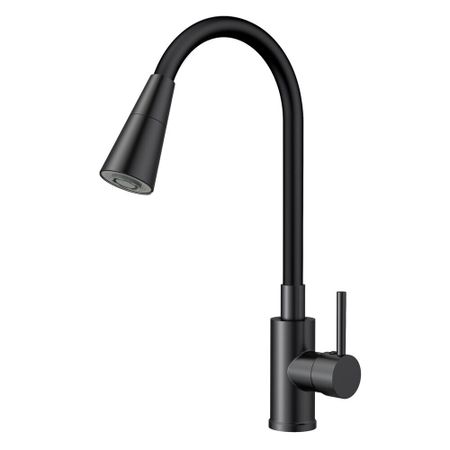 Смеситель для кухни Esko Kitchen черный с гибким изливом однорычажный (K47BB) лапша быстрого приготовления kingthai kitchen сливочный томям 90 г