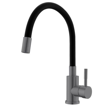 Смеситель для кухни Esko Snake графит с гибким изливом однорычажный (K44Grafit)