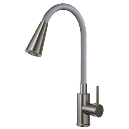 Смеситель для кухни Esko Kitchen серый с гибким изливом однорычажный (K47GMG) лапша быстрого приготовления kingthai kitchen сливочный томям 90 г