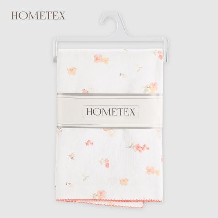 Скатерть Hometex цветы оранжевые хлопок/полиэстер 140х180 см