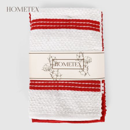 Набор кухонных полотенец Hometex красная полоска 4шт 40х60 см кухонных полотенец из микрофибры bear family 9 шт