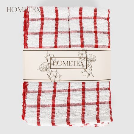 Набор кухонных полотенец Hometex красная клетка 4шт 40х60 см кухонных полотенец из микрофибры bear family 9 шт