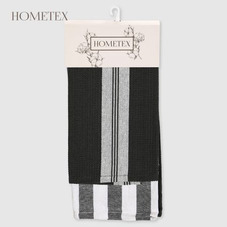 Набор кухонных полотенец Hometex полоска 2шт 45х70 см кухонных полотенец из микрофибры bear family 9 шт