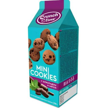Печенье сдобное Crunch time Новогоднее мятно-шоколадное, 130 г кабошоны из смолы рыбий печенье 10 шт ywbeads 13x18 мм
