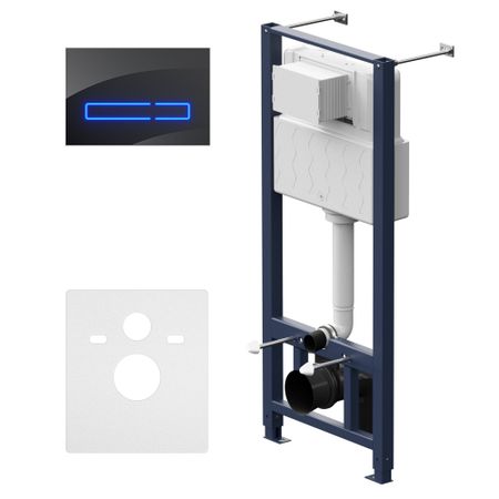 Инсталляция AM.PM Touchless Pro для подвесного унитаза с кнопкой черной со звукоизоляцией (I012704.50A38) сенсорная панель bseed стеклянная 228 мм 3 клавиши