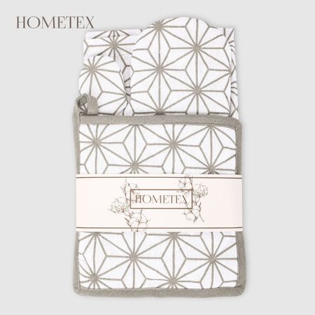 Набор кухонный Hometex фартук/прихват/рукавица ромбы водонепроницаемый кухонный фартук с карманами