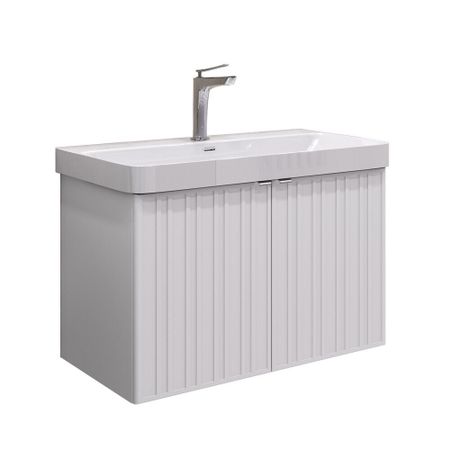 Комплект тумба с раковиной Comforty Мансанильо 80 см подвесная белая матовая (CF19595BX-80)