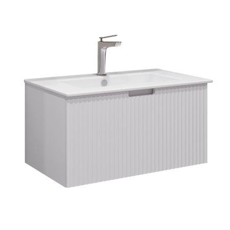 Комплект тумба с раковиной Comforty Сан-Луис 80 см подвесная белая матовая (00-00021218CF)