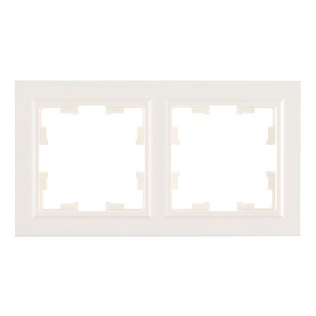 Рамка IEK Brite РУ-2-БрБ двухместная белая (BR-M22-K01) кнопка рулевого колеса автомобиля в стиле углеродного волокна нижняя рамка наклейка abs для suzuki swift 2017 2018 2019 2020 2021 2022 2023 2024 2025 suzuki fronx 2024 2025