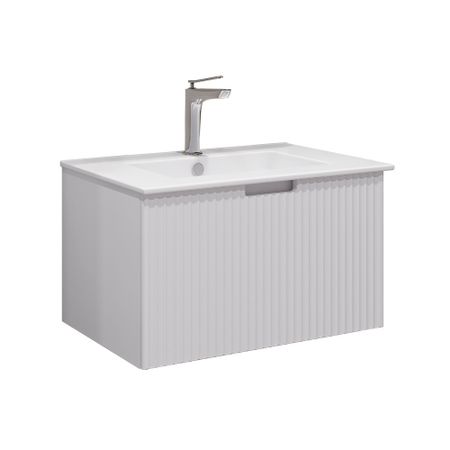 Комплект тумба с раковиной Comforty Сан-Луис 70 см подвесная белая матовая (00-00021665CF)