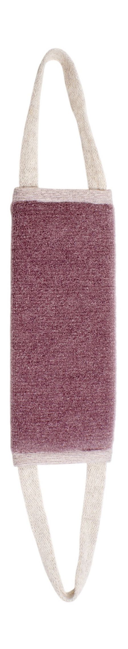 Vival Двусторонняя мочалка с ручками 2-в-1 Сиреневая мочалка из льна мягкая 70x11 см